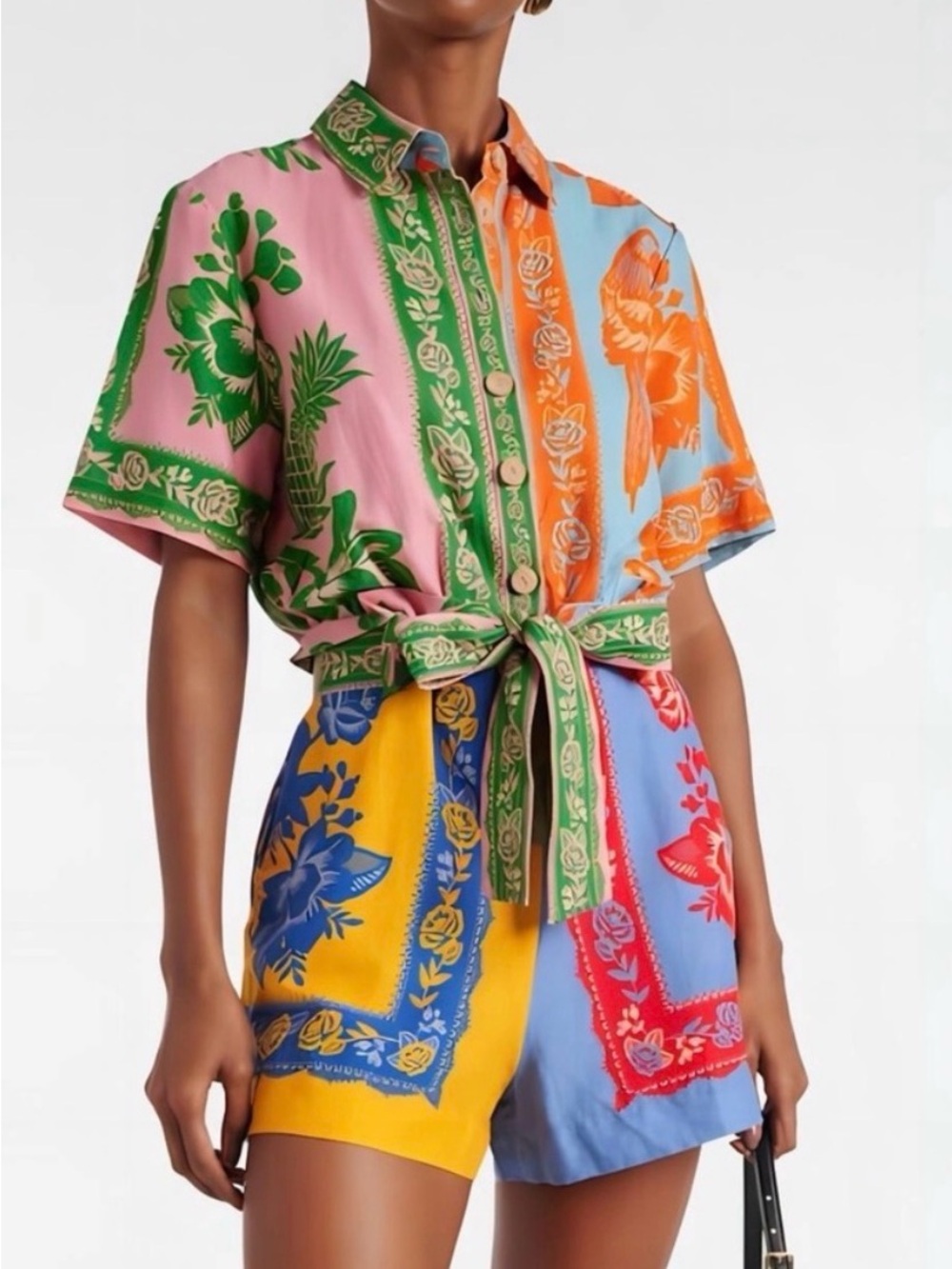 NWT FARM Rio Lace Garden Mix Scarves Romper XL